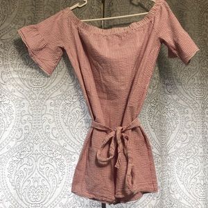 Off the shoulder pink top